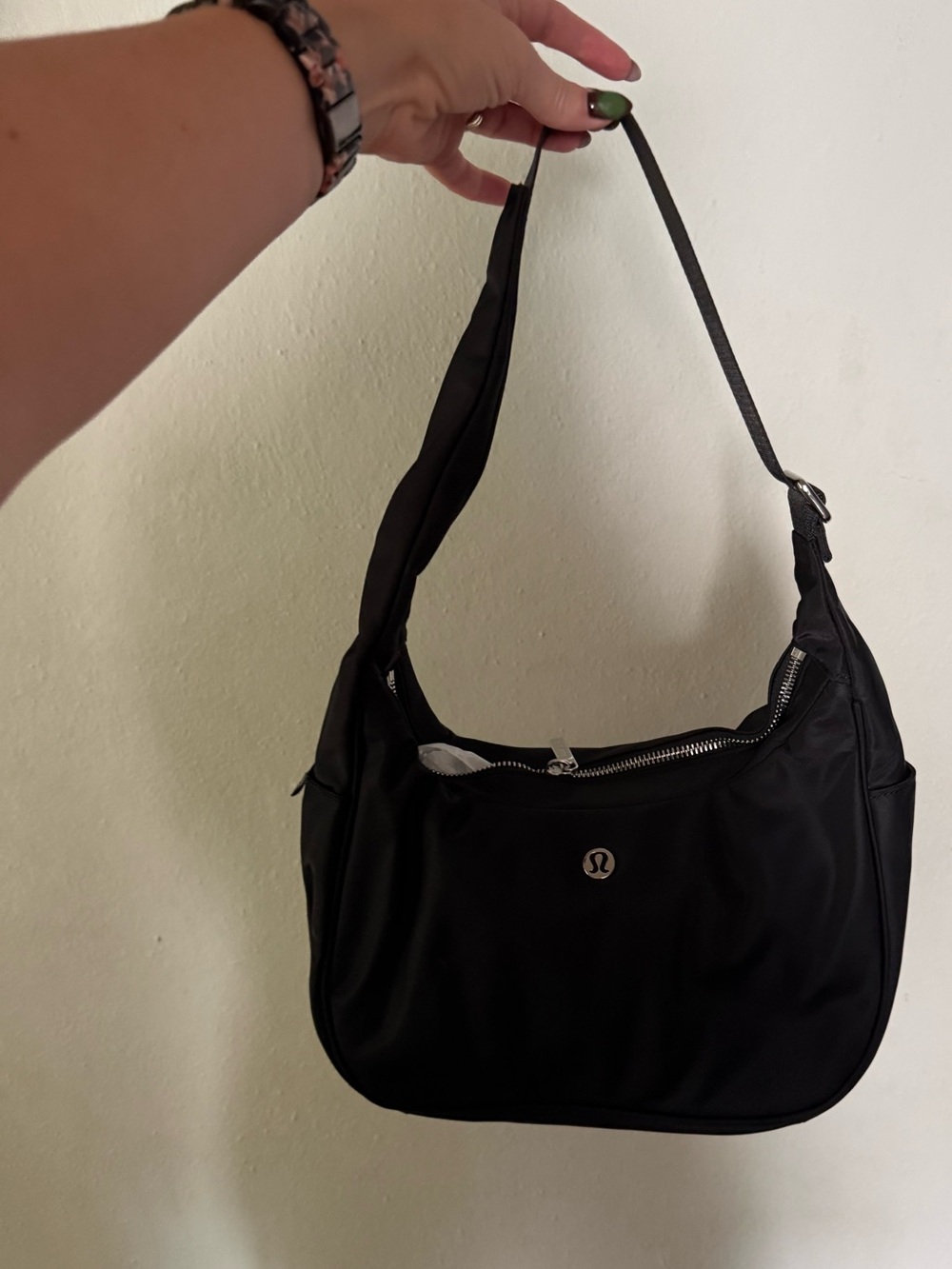lululemon athletica Black Nylon Hobo Shoulder Bag